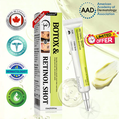 ‼️Last Day Promotion 70% OFF‼️Zvoevo® VitaBotox and Retinol Firming Elixir | Reduces Marionette Lines, Nasolabial Folds, Deep Wrinkles & Loss of Firmness | Targets Age Spots & Uneven Skin Tone | Dermatologically Tested & Made in Canada
