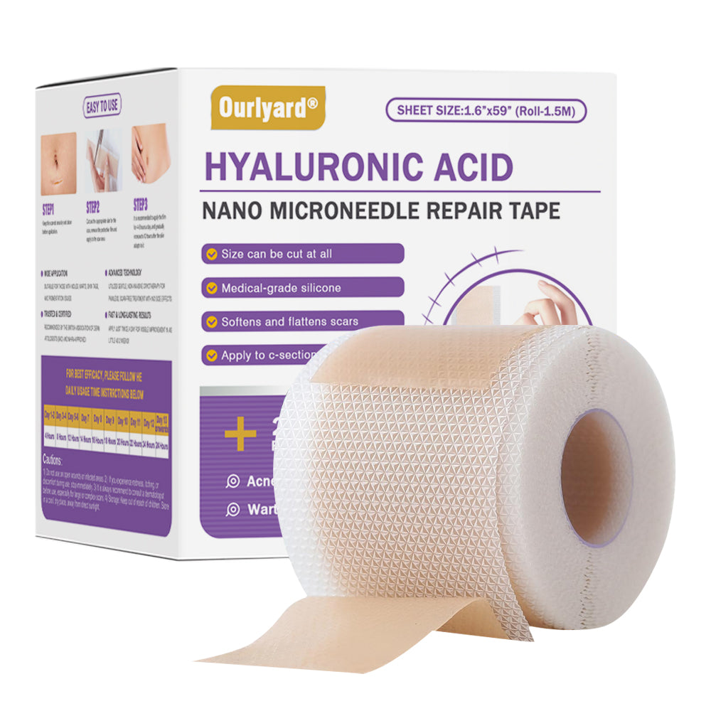 👨‍⚕️Official Store |Ourlyard® Hyaluronic Acid Nano Microneedle Repair Tape🏥(Treatment of old and new scars, reduction of surgical scars, stretch marks, keloids, acne, burns, warts, dermatomes and varicose veins)